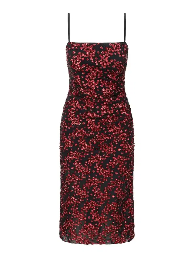 Staud Women's Florentina Floral Sequined Midi-Dress - Poppy
