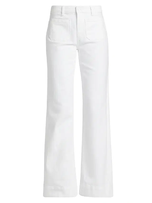 L'AGENCE Women's Nolan Patch Pocket Wide-Leg Jeans - Blanc