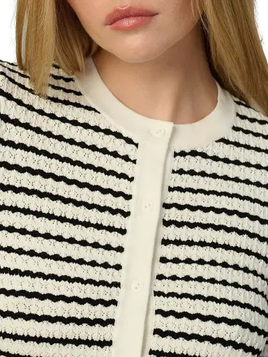 Joe's Jeans Women's Dani Striped Pointelle-Knit Cardigan | Thumbnail 5 Joe's Jeans Women's Dani Striped Pointelle-Knit Cardigan | Thumbnail 5