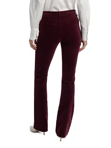 L'AGENCE Women's Stevie Velveteen Mid-Rise Pants - Dark Port | Thumbnail 5 L'AGENCE Women's Stevie Velveteen Mid-Rise Pants - Dark Port | Thumbnail 5