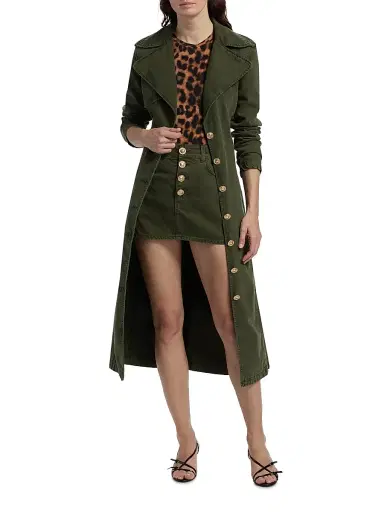 L'AGENCE Women's Zavia Denim Trench Coat - Picholine | Thumbnail 2 L'AGENCE Women's Zavia Denim Trench Coat - Picholine | Thumbnail 2