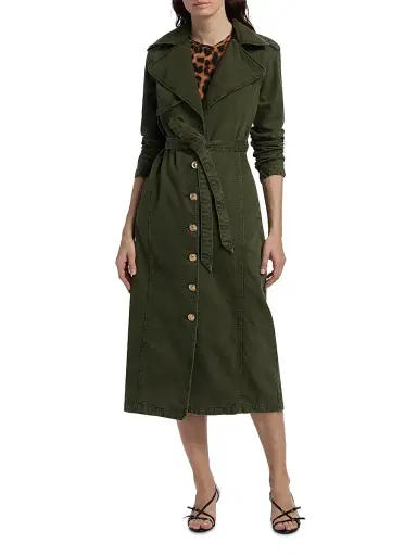 L'AGENCE Women's Zavia Denim Trench Coat - Picholine | Thumbnail 3 L'AGENCE Women's Zavia Denim Trench Coat - Picholine | Thumbnail 3