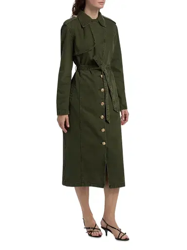 L'AGENCE Women's Zavia Denim Trench Coat - Picholine | Thumbnail 4 L'AGENCE Women's Zavia Denim Trench Coat - Picholine | Thumbnail 4