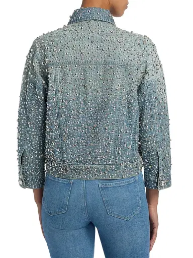 L'Agence Women's Vangie Crystal-Embellished Cotton Jacket | Thumbnail 5 L'Agence Women's Vangie Crystal-Embellished Cotton Jacket | Thumbnail 5