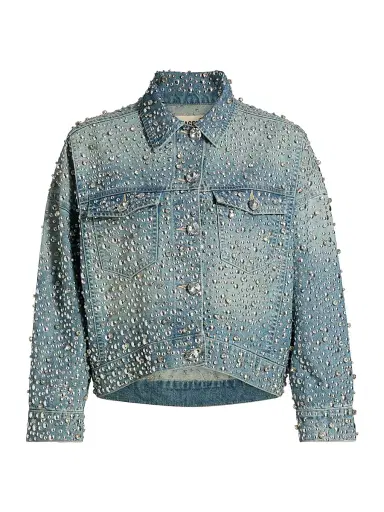 L'Agence Women's Vangie Crystal-Embellished Cotton Jacket | Thumbnail 1 L'Agence Women's Vangie Crystal-Embellished Cotton Jacket | Thumbnail 1