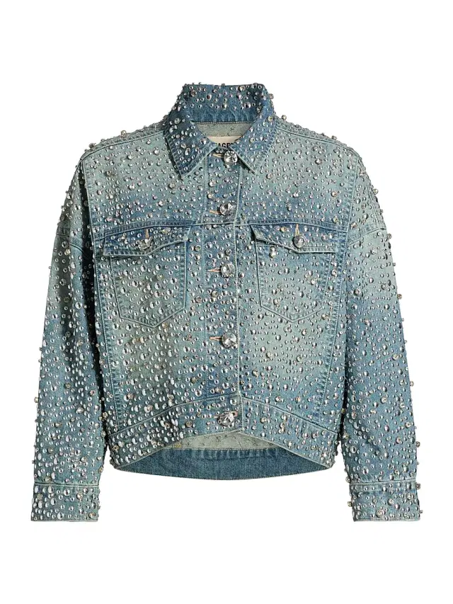 L'AGENCE Women's Vangie Crystal-Embellished Cotton Jacket - Palo