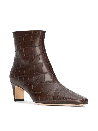 Staud Women's Wally 55MM Croc-Embossed Leather Ankle Boots | Thumbnail 2 Staud Women's Wally 55MM Croc-Embossed Leather Ankle Boots | Thumbnail 2