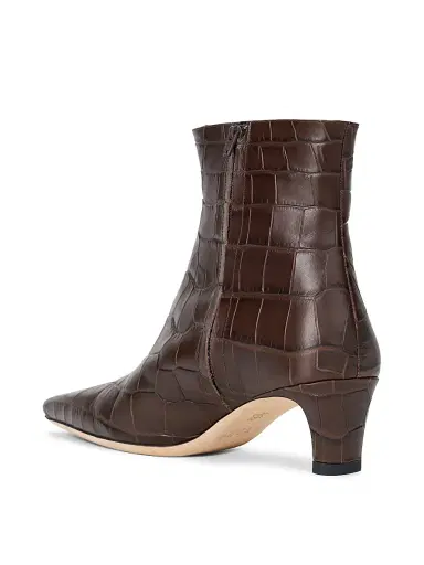 Staud Women's Wally 55MM Croc-Embossed Leather Ankle Boots | Thumbnail 3 Staud Women's Wally 55MM Croc-Embossed Leather Ankle Boots | Thumbnail 3