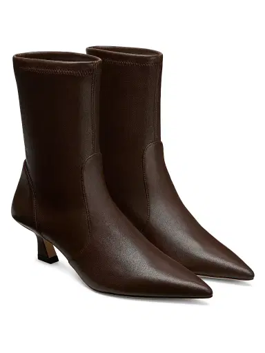 Stuart Weitzman Women's Vinnie 50MM Leather Boots - Walnut | Thumbnail 4 Stuart Weitzman Women's Vinnie 50MM Leather Boots - Walnut | Thumbnail 4