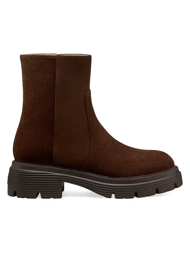 Stuart Weitzman Women's Hudson Lite Zip 40MM Suede Booties - Walnut