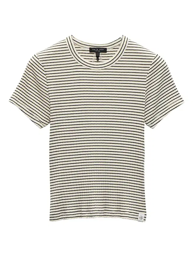 rag & bone Women's Luca Striped Baby T-Shirt - Black Multi