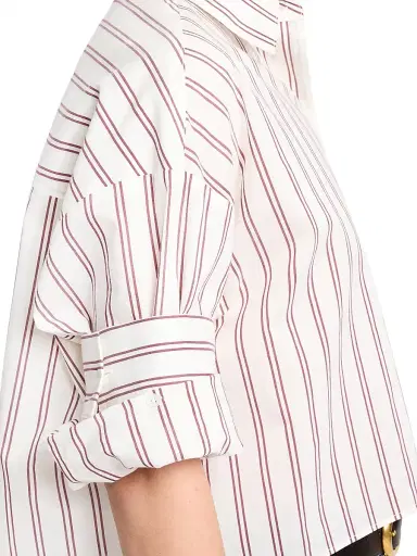 TWP Women's Next Ex Striped Cotton-Blend Crop Shirt - White Wine - Size Medium | Thumbnail 4 TWP Women's Next Ex Striped Cotton-Blend Crop Shirt - White Wine - Size Medium | Thumbnail 4