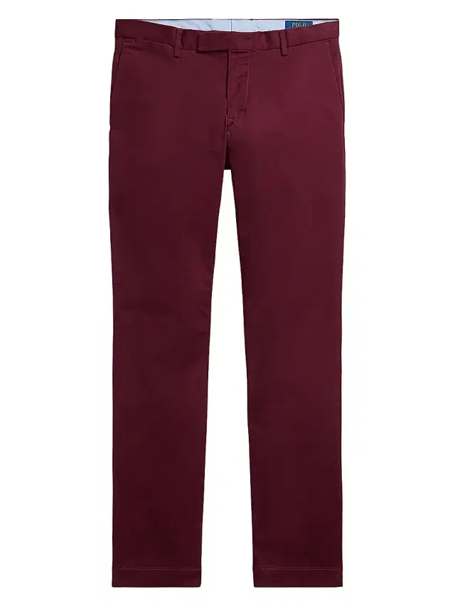 Polo Ralph Lauren Men's Stretch-Twill Mid-Rise Straight-Leg Pants - Rich Ruby