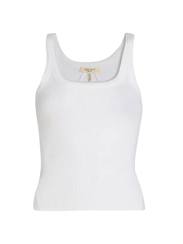 rag & bone Women's The Essential Rib Tank - White