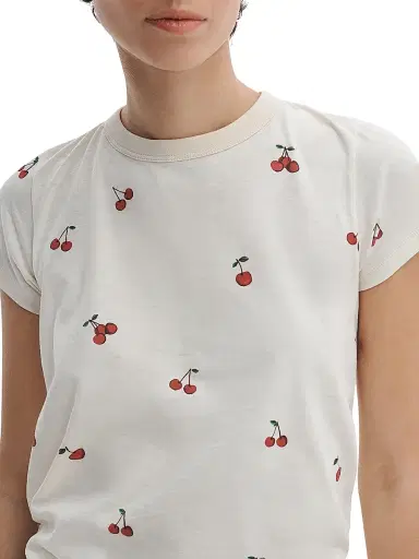 rag & bone Women's All Over Cherry T-Shirt - White Multi | Thumbnail 5 rag & bone Women's All Over Cherry T-Shirt - White Multi | Thumbnail 5