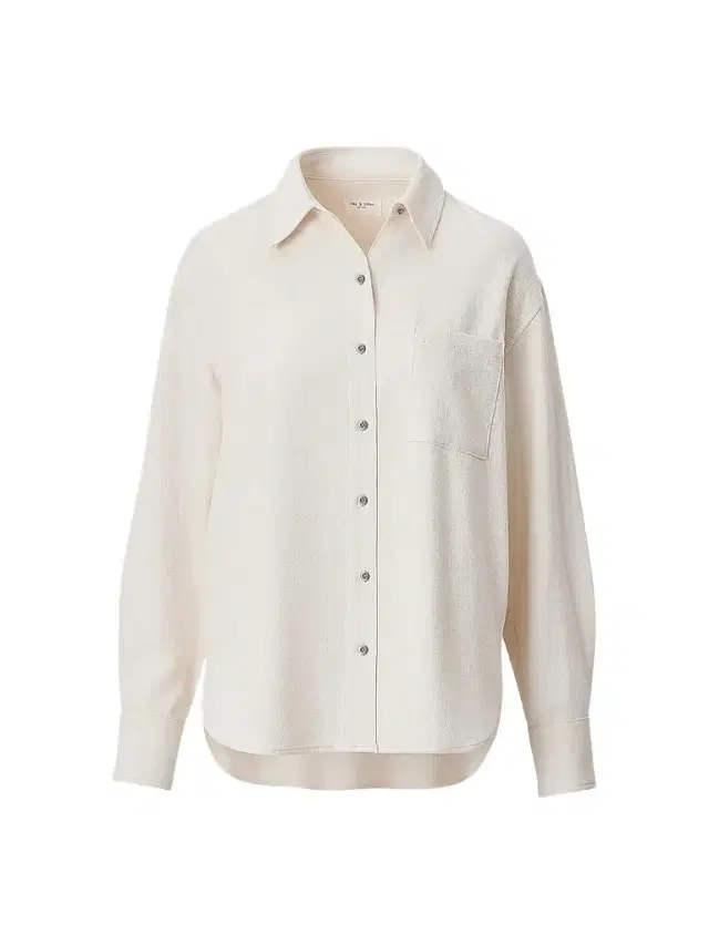 rag & bone Women's Connie Ultra Featherweight Denim Button-Front Shirt - Ecru