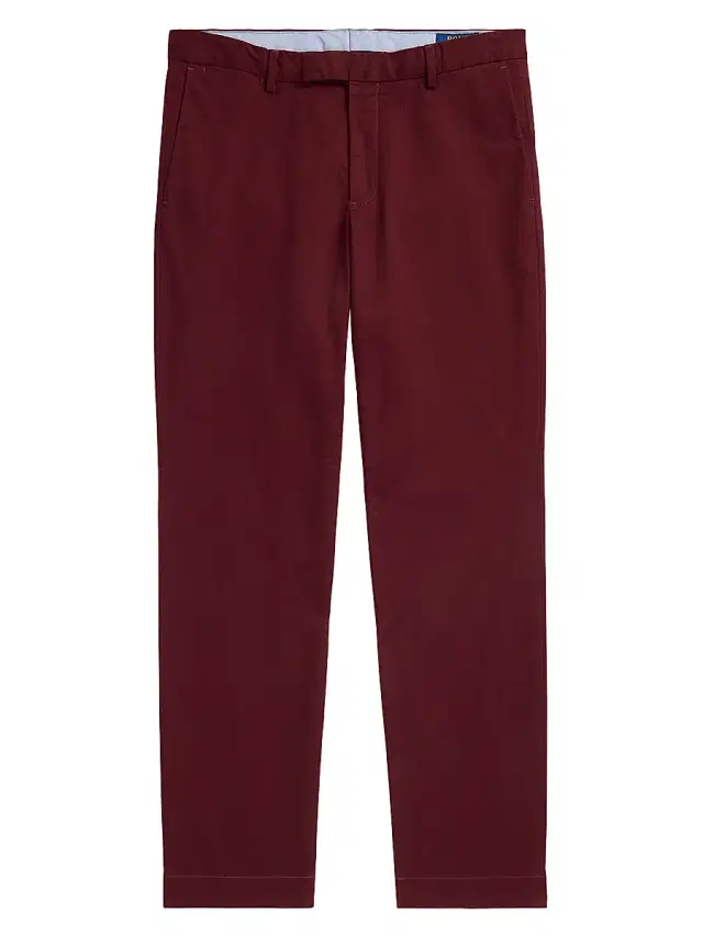 Polo Ralph Lauren Men's Military Stretch-Cotton Mid-Rise Straight-Leg Pants - Rich Ruby