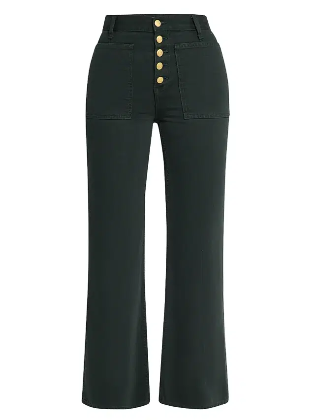 Ulla Johnson Women's The Lou Exposed Button Fly High-Rise Jeans - Hunter
