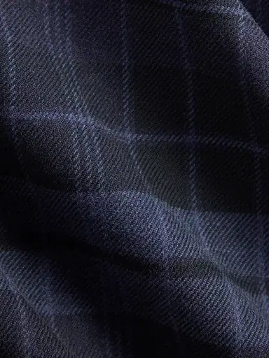 Ralph Lauren Purple Label Men's Plaid Cotton Flannel Button-Front Shirt - Dark French Blue Melange | Thumbnail 7