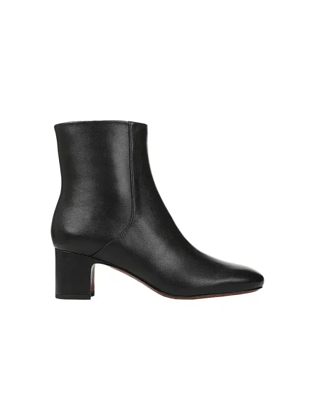 Vince Women's Kellan Leather Zip Short Boots - Black