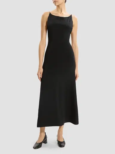 Theory Women's Square Neck Midi Dress - Black | Thumbnail 2 Theory Women's Square Neck Midi Dress - Black | Thumbnail 2