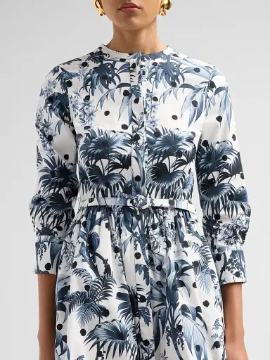 Oscar de la Renta Women's Printed Midi Shirtdress | Thumbnail 5