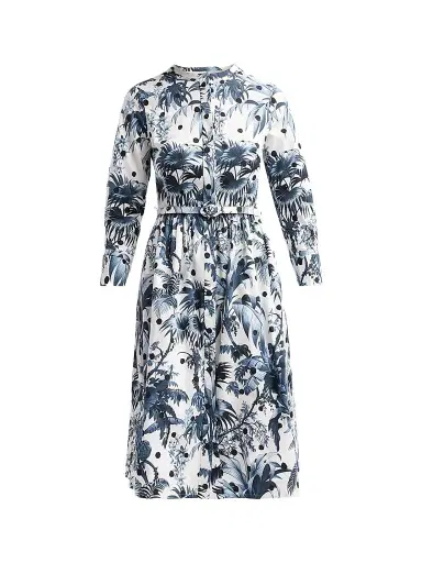Oscar de la Renta Women's Printed Midi Shirtdress | Thumbnail 1