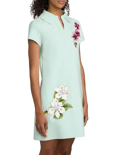 Oscar de la Renta Women's Embroidered Wool Shift Minidress | Thumbnail 4 Oscar de la Renta Women's Embroidered Wool Shift Minidress | Thumbnail 4