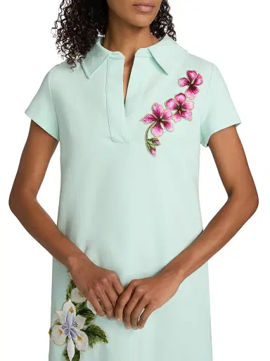 Oscar de la Renta Women's Embroidered Wool Shift Minidress | Thumbnail 6 Oscar de la Renta Women's Embroidered Wool Shift Minidress | Thumbnail 6