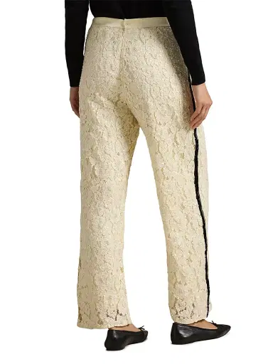 Polo Ralph Lauren Women's Lace Embellished Tuxedo Pants | Thumbnail 4 Polo Ralph Lauren Women's Lace Embellished Tuxedo Pants | Thumbnail 4