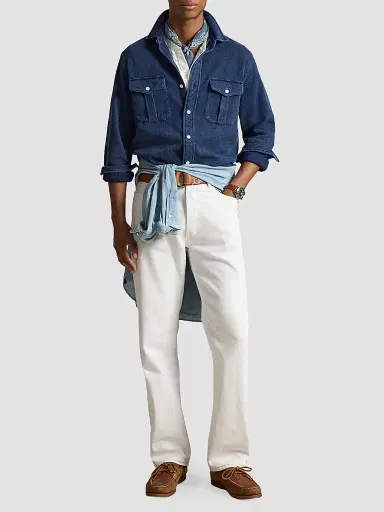 Polo Ralph Lauren Men's Classic-Fit Indigo-Dyed Workshirt - Indigo Waffle - Size XXL | Thumbnail 2 Polo Ralph Lauren Men's Classic-Fit Indigo-Dyed Workshirt - Indigo Waffle - Size XXL | Thumbnail 2