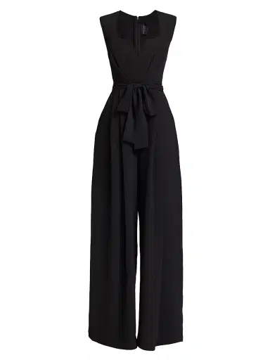 Michael Costello Collection Women's Eloise Belted Pleated Wide-Leg Jumpsuit | Thumbnail 1 Michael Costello Collection Women's Eloise Belted Pleated Wide-Leg Jumpsuit | Thumbnail 1