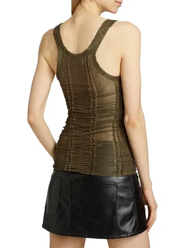 anOnlyChild Women's Sunday Scaries Trinity Lace Tank - Olive - Size Large | Thumbnail 5