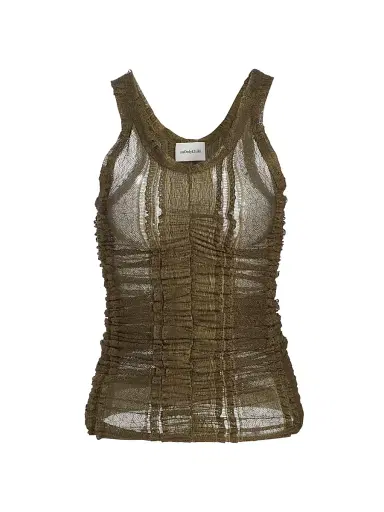 anOnlyChild Women's Sunday Scaries Trinity Lace Tank - Olive - Size Large | Thumbnail 1