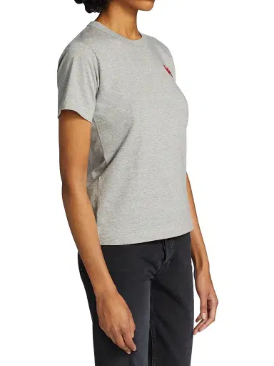 Comme des Garçons PLAY Women's Double Heart T-Shirt - Grey - Size XS | Thumbnail 4 Comme des Garçons PLAY Women's Double Heart T-Shirt - Grey - Size XS | Thumbnail 4