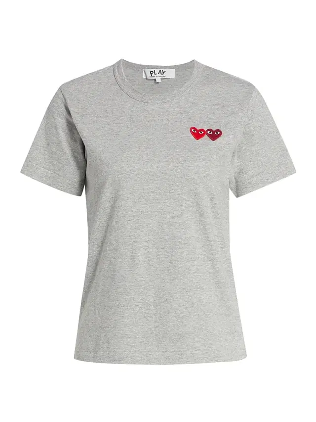Comme des Garçons PLAY Women's Double Heart T-Shirt - Grey