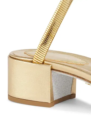 René Caovilla Women's 40MM Metallic Leather Wrap Sandals - Gold | Thumbnail 5 René Caovilla Women's 40MM Metallic Leather Wrap Sandals - Gold | Thumbnail 5