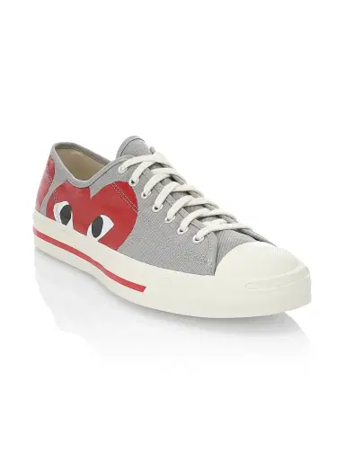 Comme des Garçons PLAY Men's  x Converse Jack Purcell Sneakers - Red Gray | Thumbnail 2