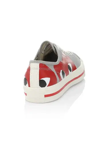 Comme des Garçons PLAY Men's  x Converse Jack Purcell Sneakers - Red Gray | Thumbnail 3