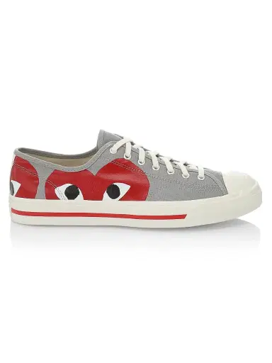 Comme des Garçons PLAY Men's  x Converse Jack Purcell Sneakers - Red Gray | Thumbnail 1