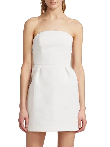 Alexia María Women's Silk Faille Bow-Back Minidress - White - Size 10 | Thumbnail 3