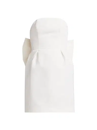 Alexia María Women's Silk Faille Bow-Back Minidress - White - Size 10 | Thumbnail 1