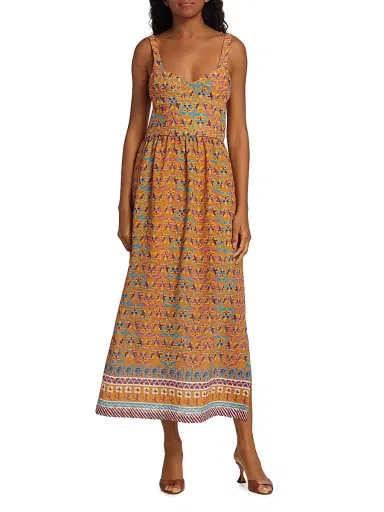 Atelier 17.56 Women's Beatriz Geometric Midi-Dress - Golden Yellow Vincens | Thumbnail 3