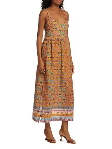 Atelier 17.56 Women's Beatriz Geometric Midi-Dress - Golden Yellow Vincens | Thumbnail 4