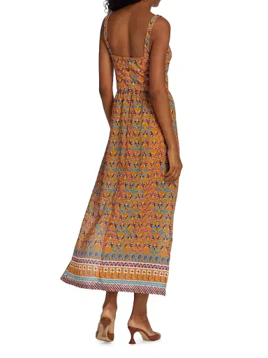 Atelier 17.56 Women's Beatriz Geometric Midi-Dress - Golden Yellow Vincens | Thumbnail 5