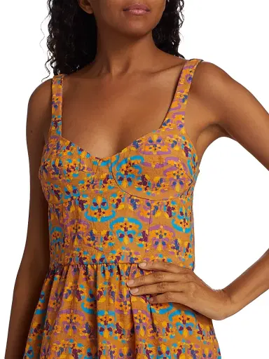 Atelier 17.56 Women's Beatriz Geometric Midi-Dress - Golden Yellow Vincens | Thumbnail 6