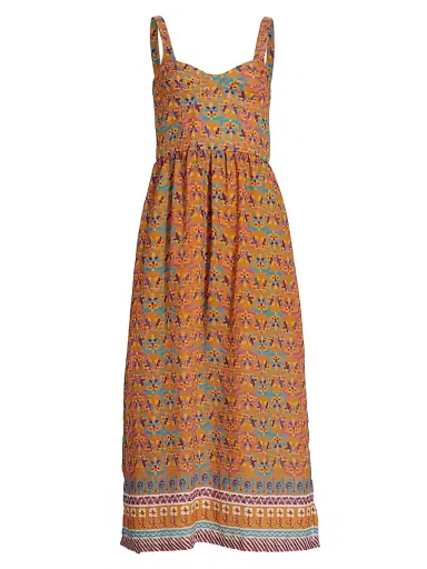 Atelier 17.56 Women's Beatriz Geometric Midi-Dress - Golden Yellow Vincens | Thumbnail 1