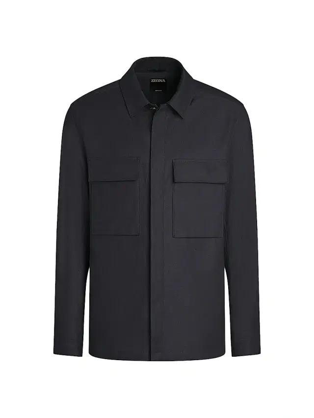 ZEGNA Men's Oasi Lino Overshirt - Navy Blue