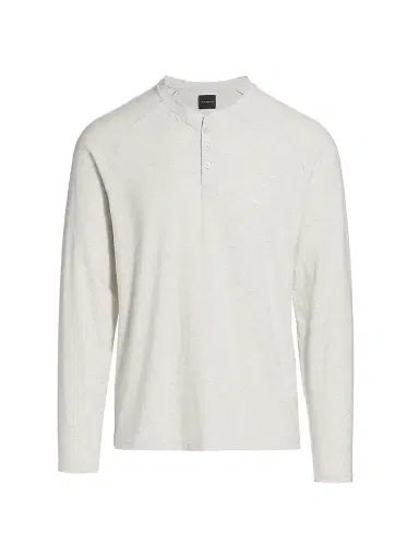 Saks Fifth Avenue Men's COLLECTION Heathered Henley Pajama Top | Thumbnail 1 Saks Fifth Avenue Men's COLLECTION Heathered Henley Pajama Top | Thumbnail 1