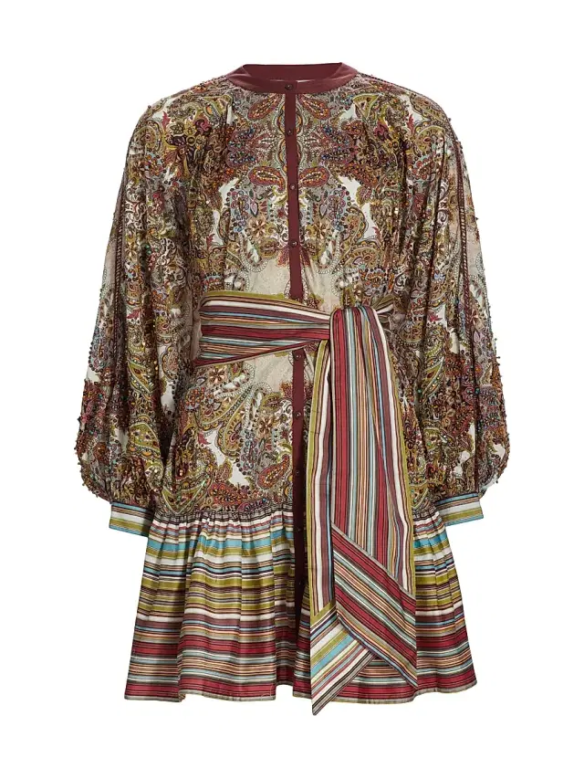Calypso St. Barth Women's Printed Balloon-Sleeve Shirtdress